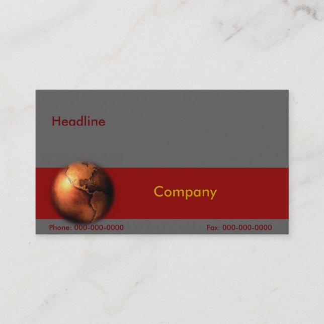 Copper Globe Business Card Visitenkarte (Vorderseite)