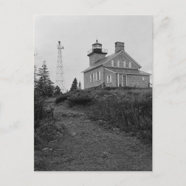 Copper Harbor Leuchtturm Postkarte (Vorderseite)