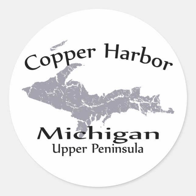Copper Harbour Michigan Map Design Sticker (Vorderseite)