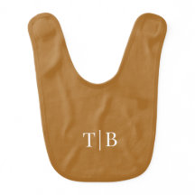 Copper Modern Script Monogramname Baby Bib