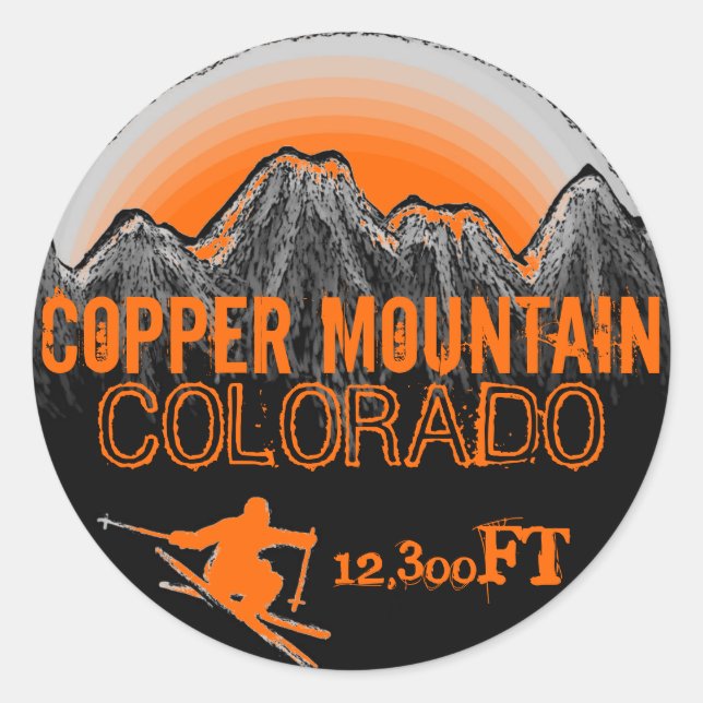 Copper Mountain Colorado Orangenkitzel Runder Aufkleber (Vorderseite)