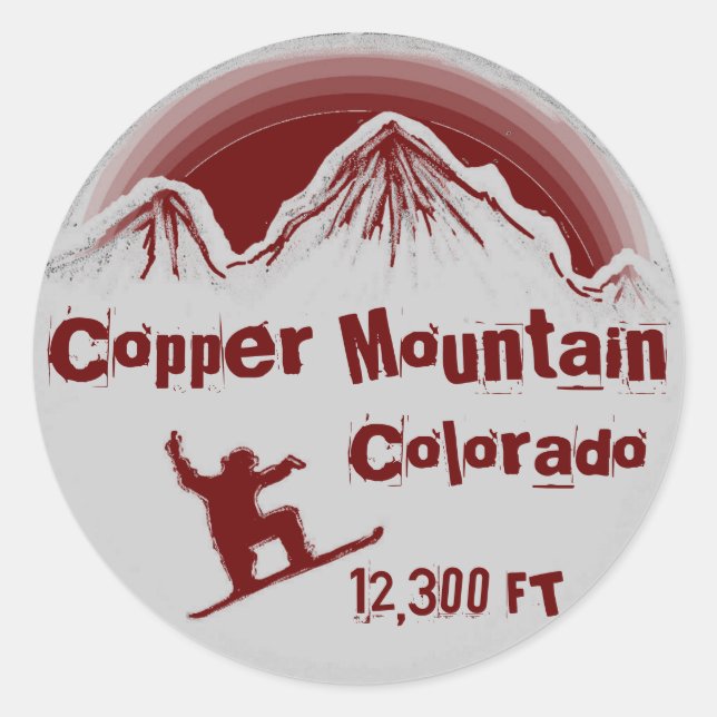 Copper Mountain Colorado Red Snowboard Aufkleber (Vorderseite)