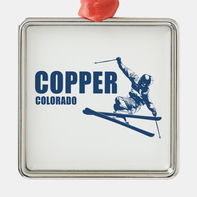 Copper Mountain Colorado Skier Ornament Aus Metall (Vorne)