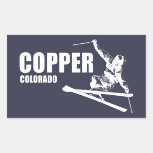Copper Mountain Colorado Skier Rechteckiger Aufkleber