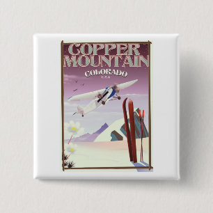 Copper Mountain Colorado Vintage Poster Button