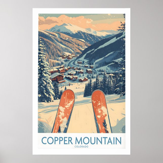 Copper Mountain Colorado Wall Art Winter Mountain Poster (Vorne)
