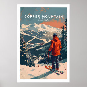 Copper Mountain Reiseplakat Skifahren in den Sonne Poster