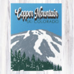 Copper Mountain Ski Area Colorado Vintag Postkarte<br><div class="desc">Kupfer Mountain Winter Kunstdesign zeigt die Winterlandschaft.</div>