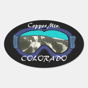 Copper Mtn Colorado Blauer Schneeschuhpfeifer Ovaler Aufkleber