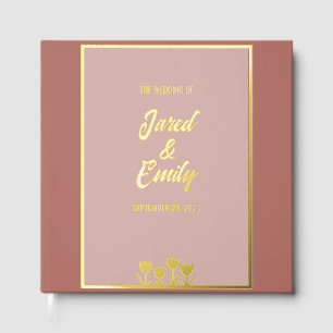 Copper Penny Floral Wedding Foil Gästebuch