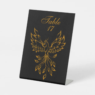 Copper Phoenix steigt auf schwarz Sockelschild