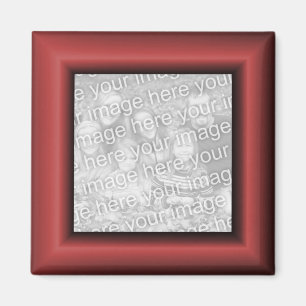 Copper Red Ombre Square Border Foto Magnet