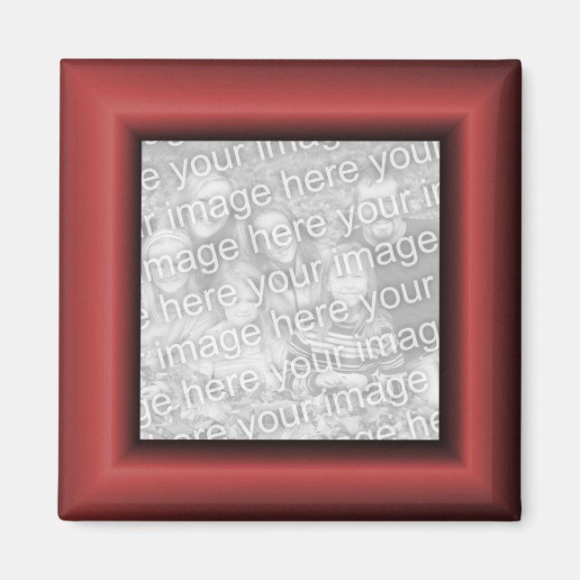 Copper Red Ombre Square Border Foto Magnet (Vorne)