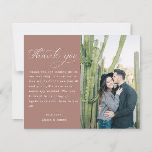 Copper Rose Calligraphy Wedding Foto Vielen Dank