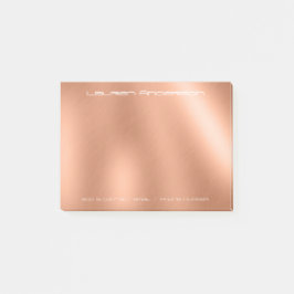 Copper Rose Gold Office Business Personalisiert Post-it Klebezettel