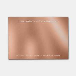 Copper Rose Gold Office Business Personalisiert Post-it Klebezettel