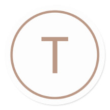 Copper Simple Modern Monogram Christmas Envelope