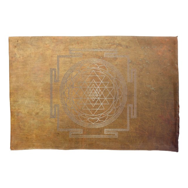 Copper Sri Yantra - Fall Pillow Kissenbezug (Vorderseite)