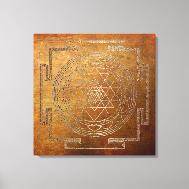 Copper Sri Yantra - überzogene Canvas Leinwanddruck (Vorderseite)
