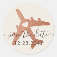 Copper Travel Theme Wedding Save the Date