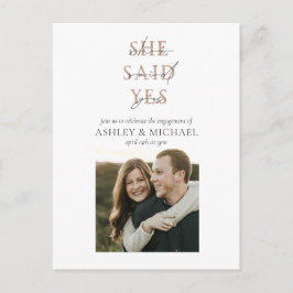 COPPER TYPOGRAPHY Foto Wedding Engagement Party Ankündigungspostkarte