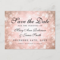 Copper Winter Wonderland Elegant Save the Date