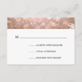 Copper Winter Wonderland Elegante Wedding UAWG RSVP Karte
