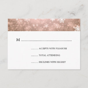 Copper Winter Wonderland Elegante Wedding UAWG RSVP Karte