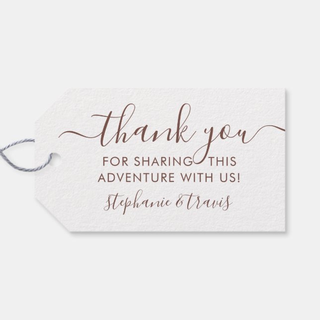 Copper World Map Vielen Dank für Ihre Unterstützun Geschenkanhänger (Rückseite Horizontal)