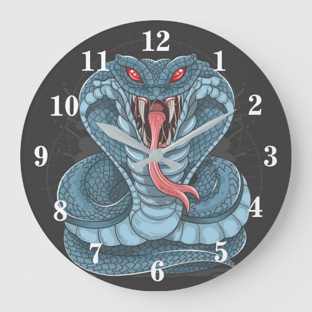 Copperhead King Cobra Große Wanduhr (Vorderseite)