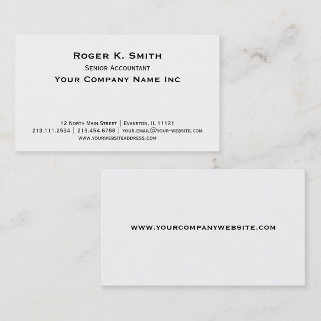 Copperplate Klassische Einfachheit ist elegant Visitenkarte (Vorne/Hinten)