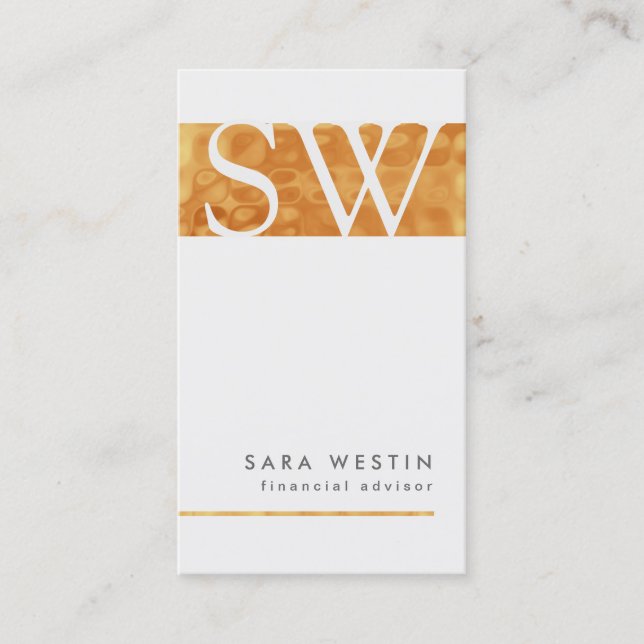 CopperTiles FinancialAdvisor Monogram BusinessCard Visitenkarte (Vorderseite)