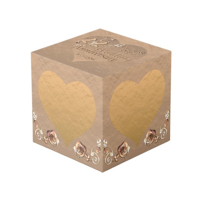 Coppery Cube für 22. Hochzeit Würfel (Vorderseite Schrägansicht)