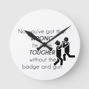 Cops Jokes Gifts Runde Wanduhr