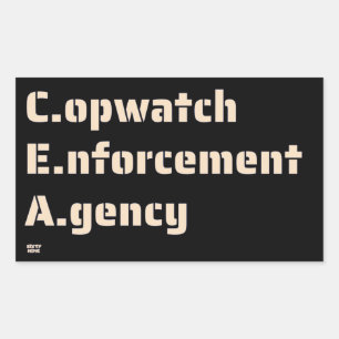 "COPWATCH ENERGY AGENCY" lustige Polizei Rechteckiger Aufkleber