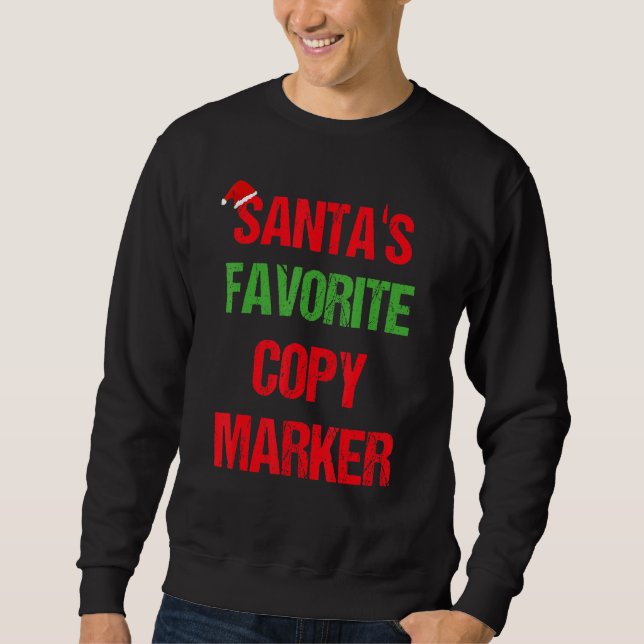 Copy Marker Funny Pajama Christmas Sweatshirt (Vorderseite)