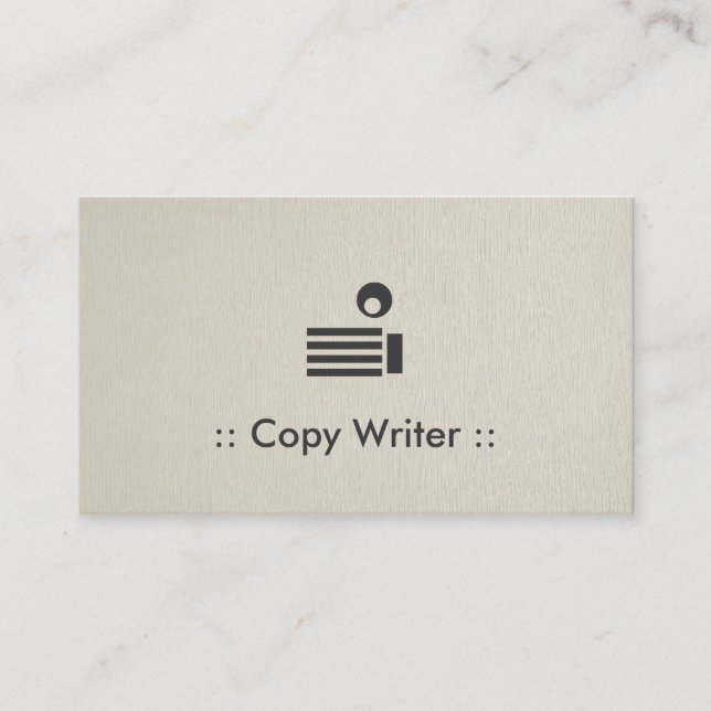Copy Writer Simple Elegant Beruflich Visitenkarte (Vorderseite)