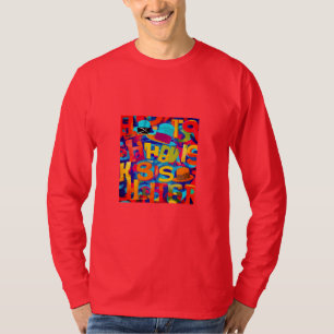 Copycat Vibes: Farbiges Angesagt-Hop-Grafik-T-Shir T-Shirt