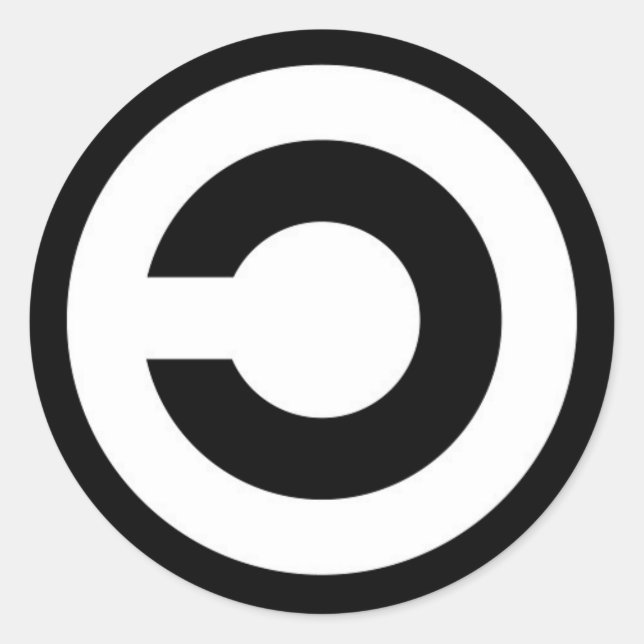 Copyleft Runder Aufkleber (Vorderseite)