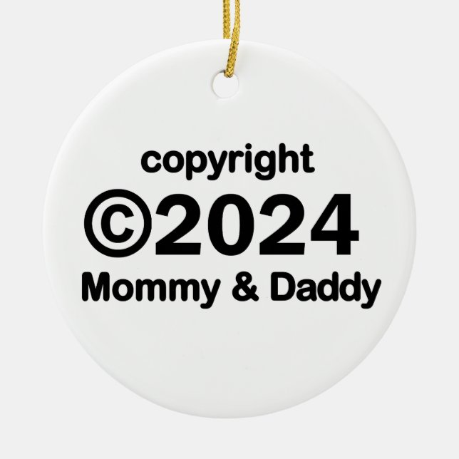 Copyright 2019 Mommy and Daddy Keramik Ornament (Vorne)