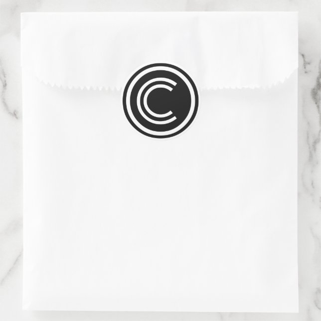 Copyright sign symbol runder aufkleber (Tasche)