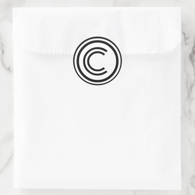 Copyright sign symbol runder aufkleber (Tasche)