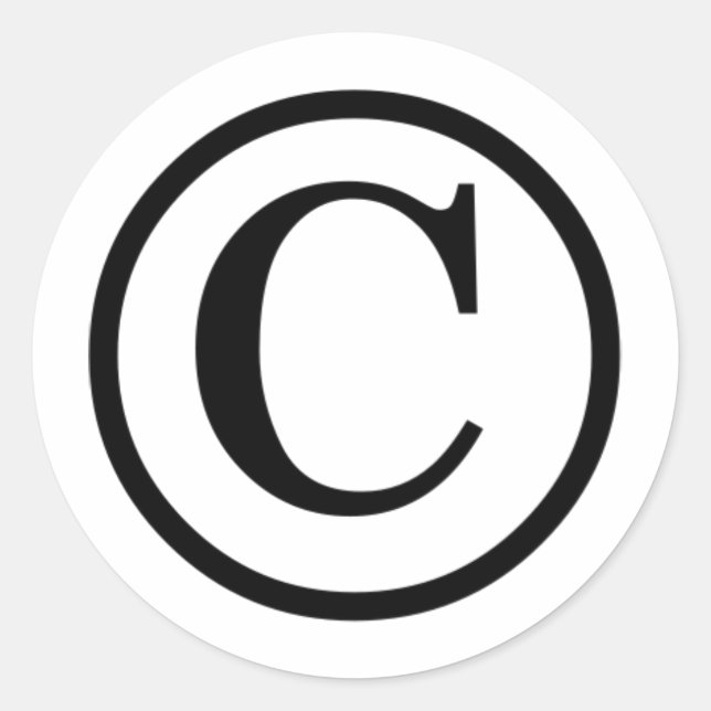 Copyright-Zeichen... Runder Aufkleber (Vorderseite)