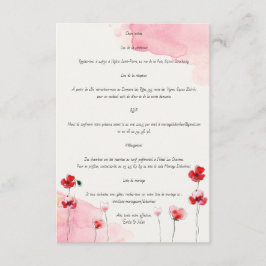 Coquelicots-Begleitkarten Begleitkarte