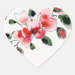 Coquelicots-Sticker Herz-Aufkleber