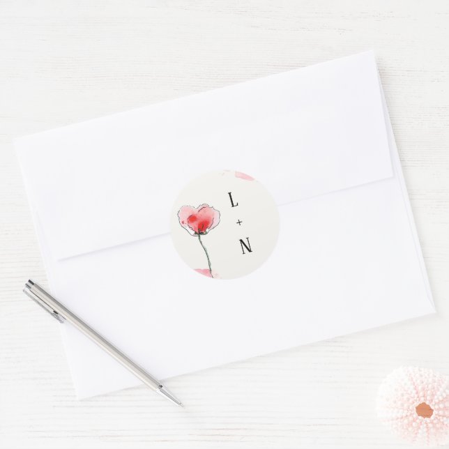 Coquelicots-Sticker Runder Aufkleber (Umschlag)