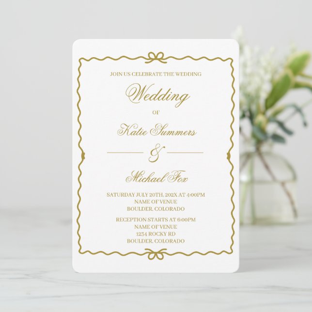 Coquet wreath wedding   einladung (Stehend Vorderseite)