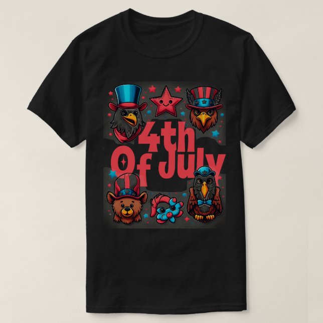 Coquette 4. Juli American Flag USA Retro 4. T-Shirt (Design vorne)
