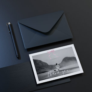 Coquette Abschluss Rosa Band Danke Karte