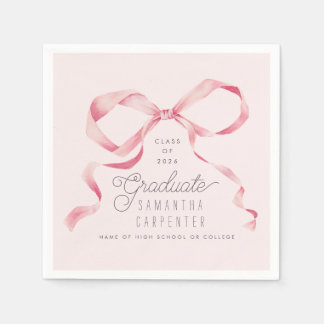 Coquette-Abschlussfeier mit rosa Schleife Serviette